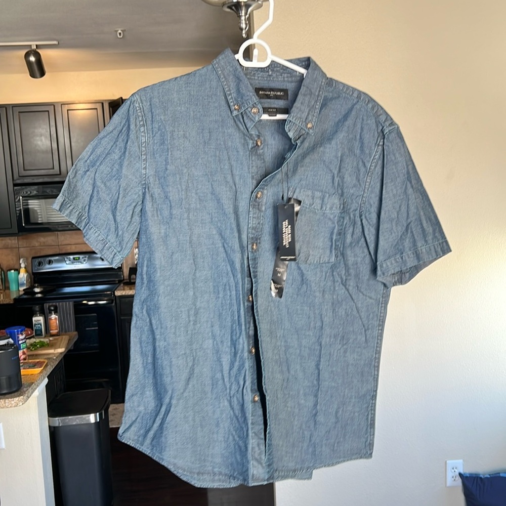 Banana Republic slim fit dark denim shirt